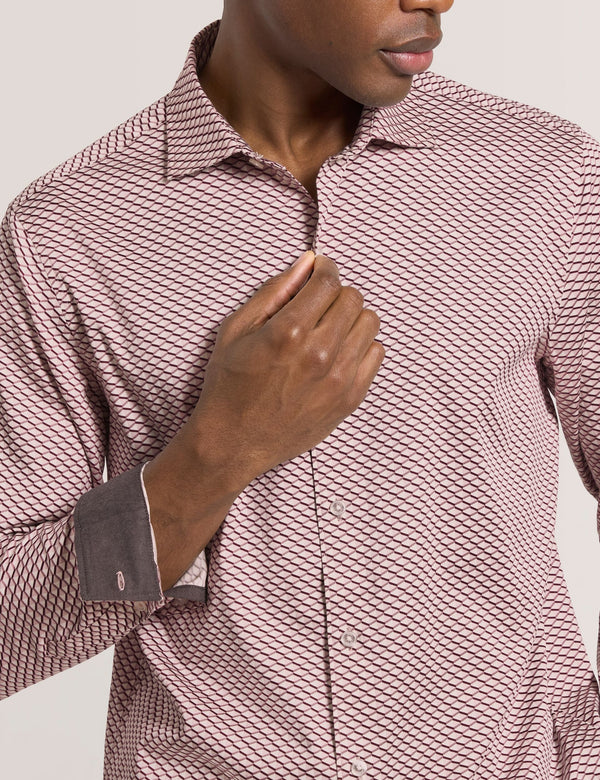GEO PRINT SHIRT | MID PINK