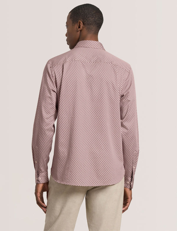GEO PRINT SHIRT | MID PINK