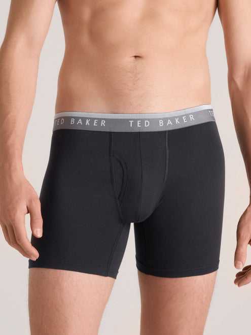 4 PK Cotton Stretch Boxer Brief | BLACK-GREY