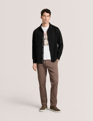 BUTTON FRONT SHACKET | BLACK