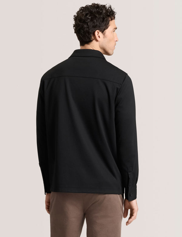 BUTTON FRONT SHACKET | BLACK