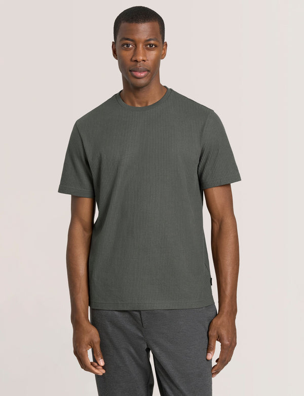 RIB CREW NECK TEE | DARK GREEN