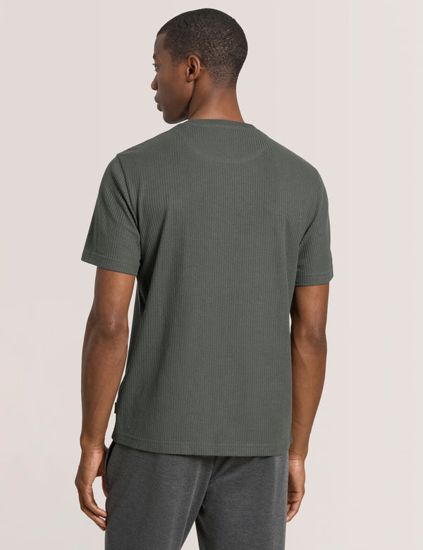 RIB CREW NECK TEE | DARK GREEN
