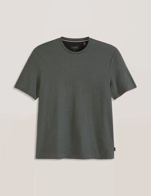 RIB CREW NECK TEE | DARK GREEN