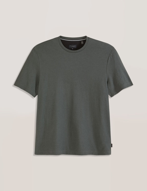 RIB CREW NECK TEE | DARK GREEN