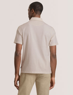 RIB ZIP POLO | ECRU