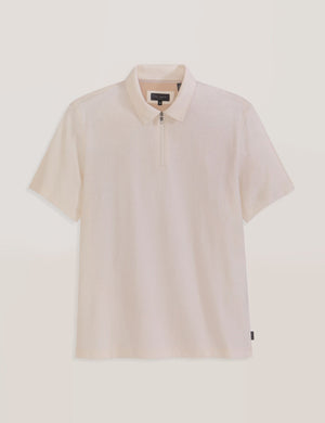 RIB ZIP POLO | ECRU