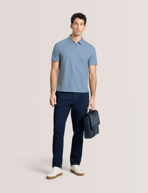 RIB ZIP POLO | LIGHT BLUE