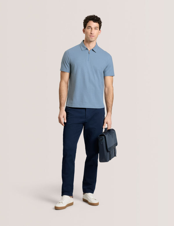 RIB ZIP POLO | LIGHT BLUE
