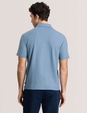 RIB ZIP POLO | LIGHT BLUE