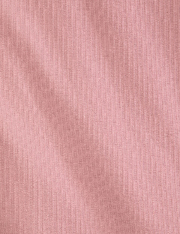 RIB ZIP POLO | PALE PINK