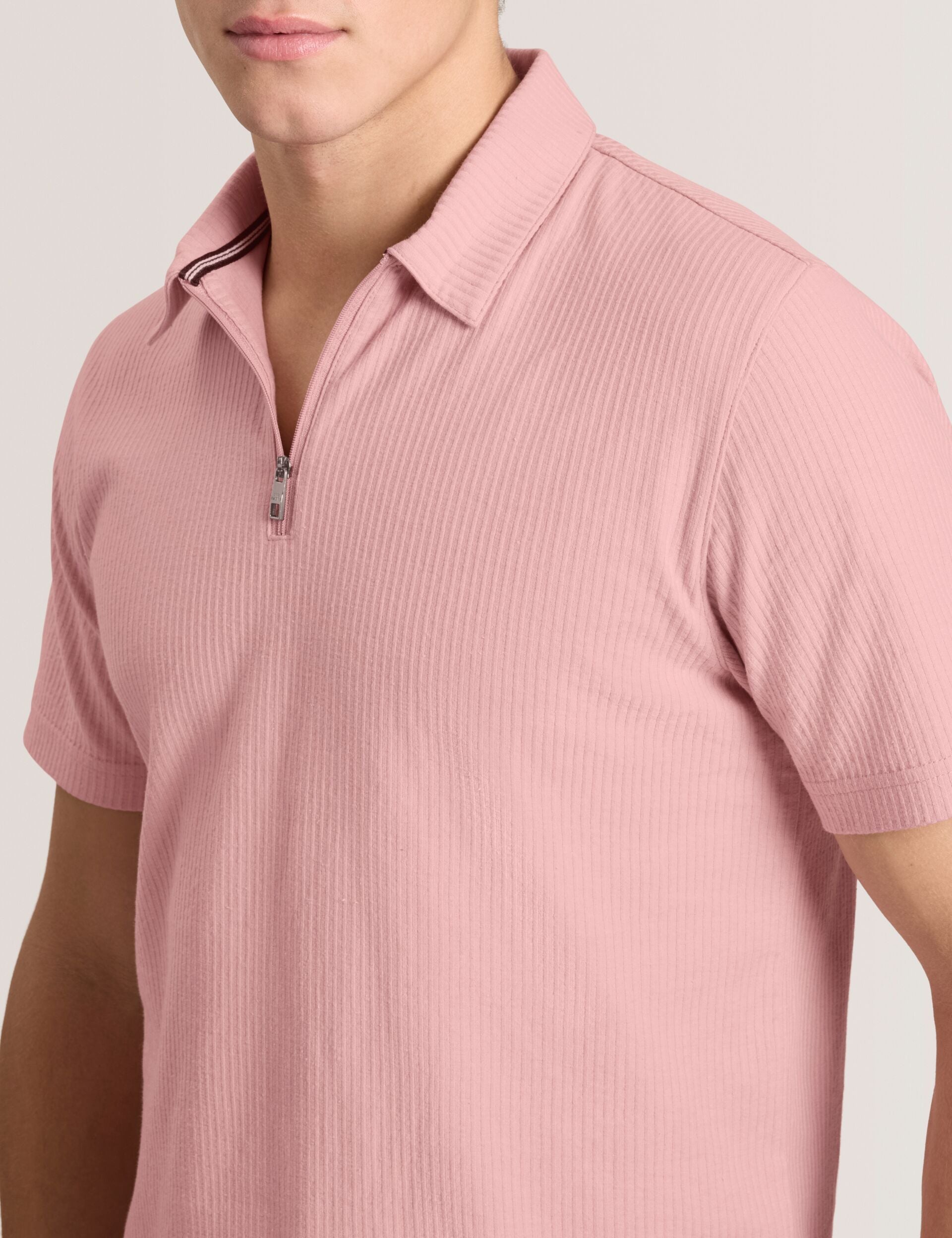 Ribbed Zip Polo | Rib Zip Polo | Ted Baker US