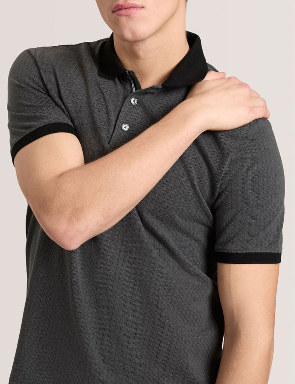 JACQUARD POLO | BLACK
