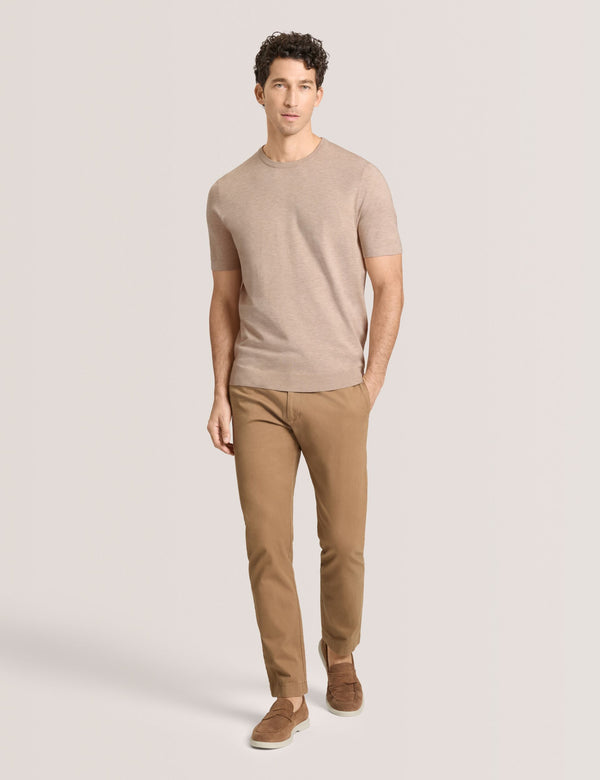SHORT SLEEVE SWEATER | TAUPE