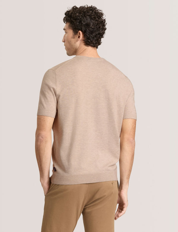SHORT SLEEVE SWEATER | TAUPE