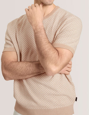 HERRINGBONE SWEATER | TAUPE