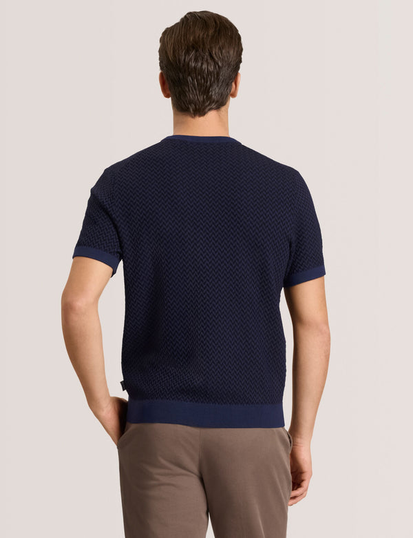 HERRINGBONE SWEATER | DARK NAVY