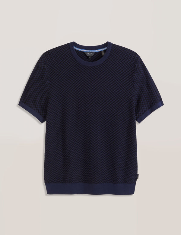 HERRINGBONE SWEATER | DARK NAVY