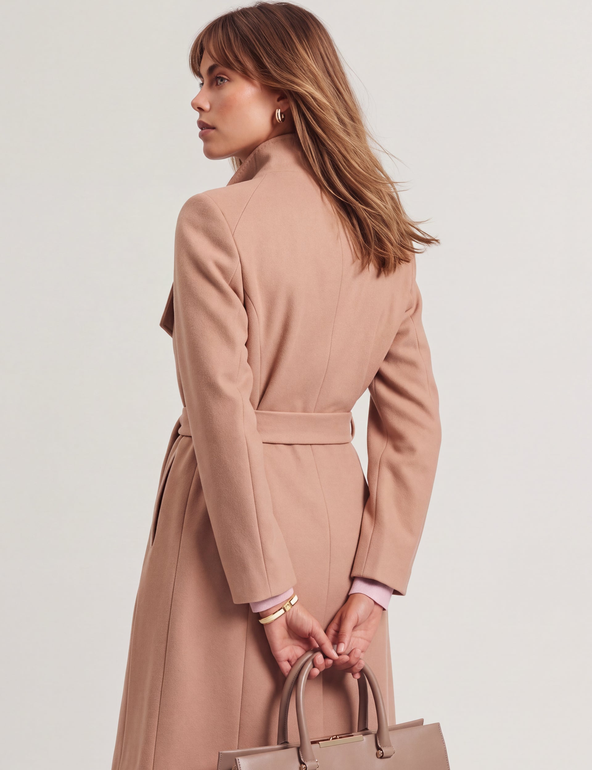 Midi Length Belted Wool Wrap Coat | Rose | Ted Baker US Midi Length Belted Wool Wrap Coat | Rose | Ted Baker US