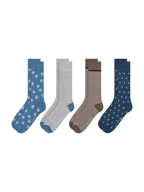 4 PK Men's Non Terry Dress Crew | BLUE