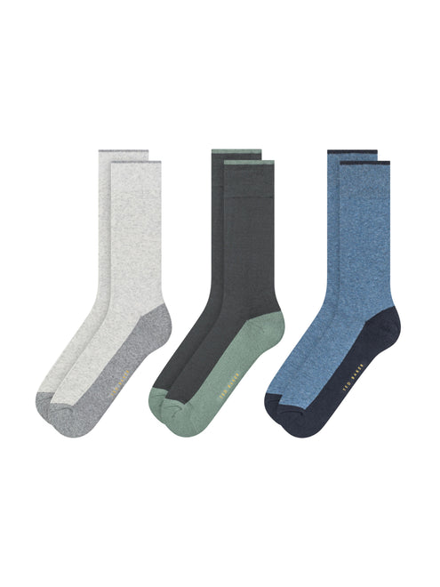 3 PK Men's 1/2 Terry Crew | BLACK