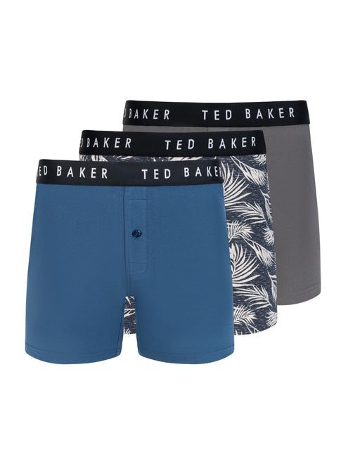 3 PK Cotton Blend Knit Boxer | NAVY-GREY