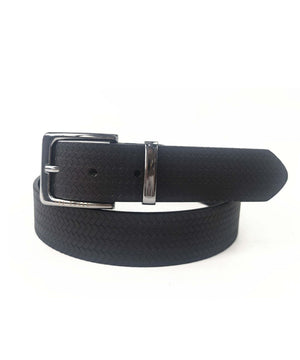GEO EMBOSSED BELT | BLACK