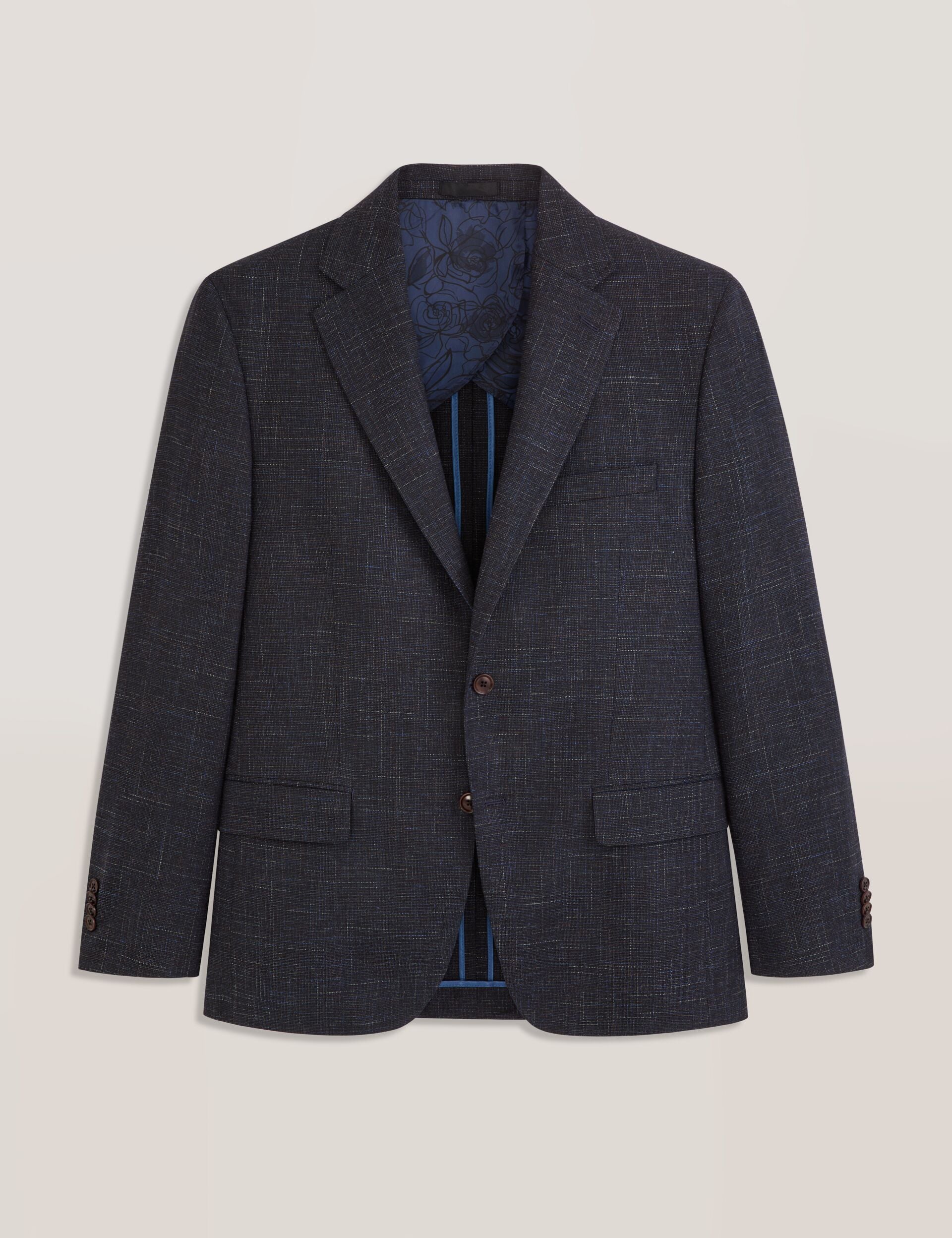 Single Breasted Two Button Notch Patch Pocket Weave Jacket