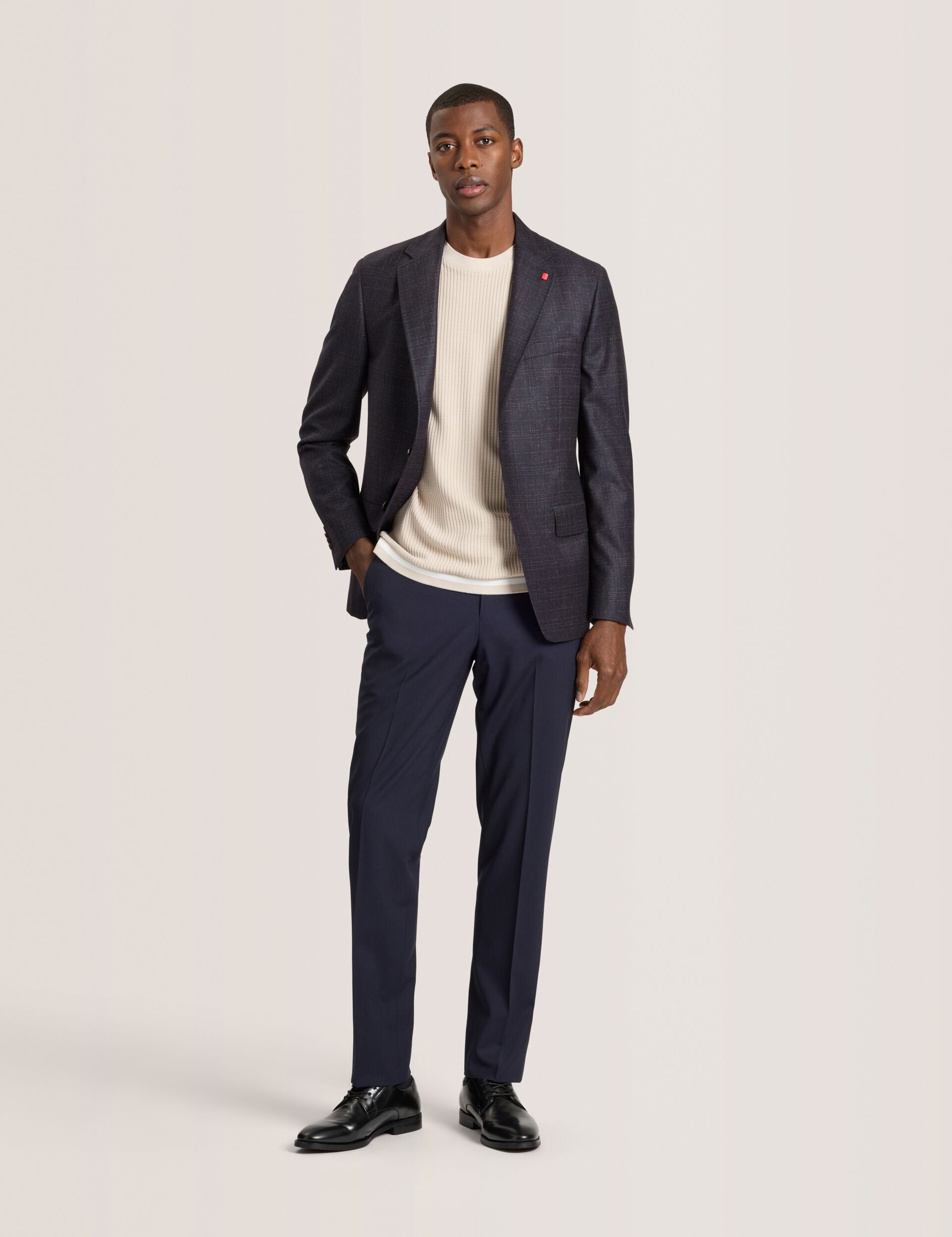 テッドベイカー　TED BAKER ジャケット　カシミヤ　グレンチェック　2 Single Breasted Two Button Notch Fully Fashioned Plaid Jacket