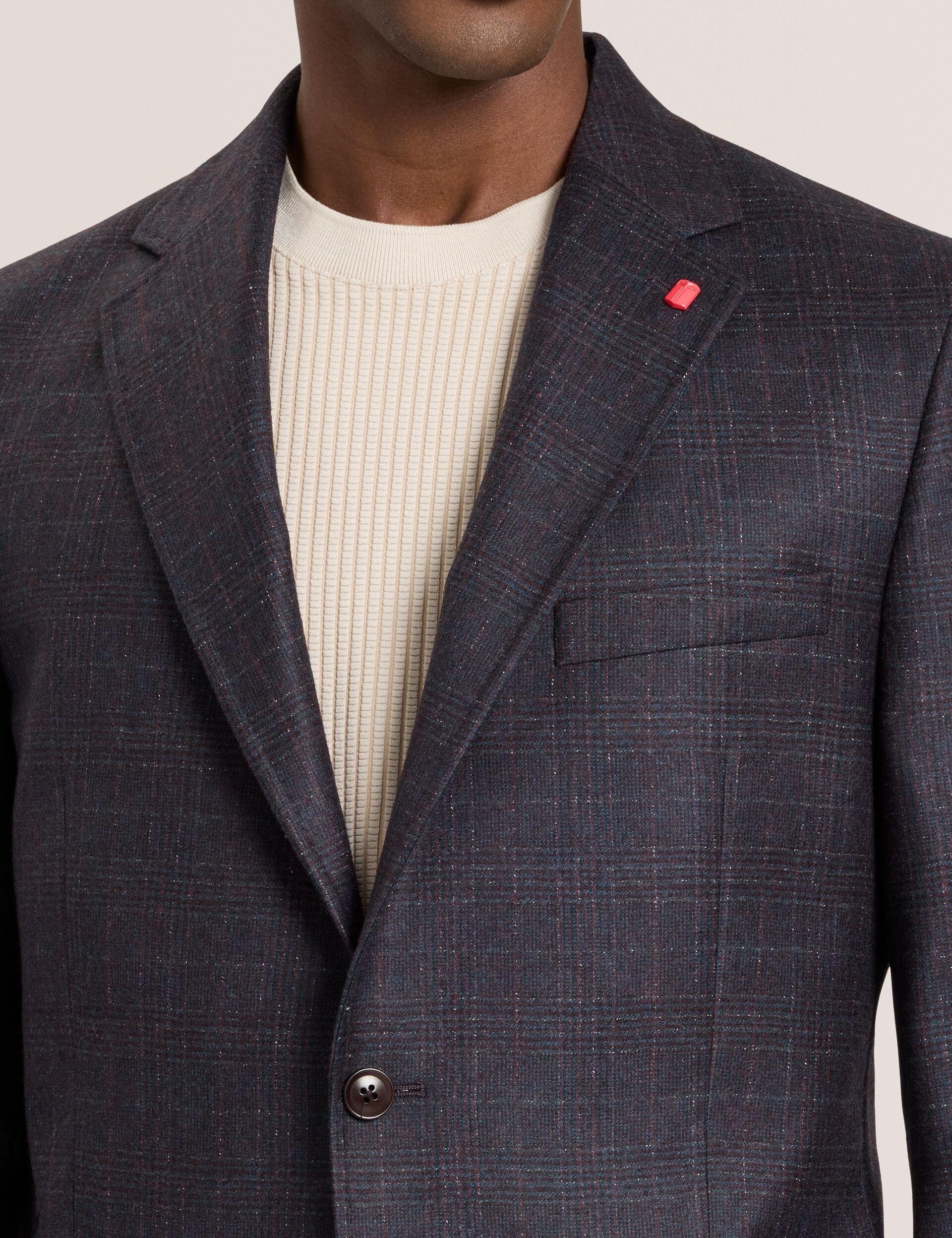 テッドベイカー　TED BAKER ジャケット　カシミヤ　グレンチェック　2 Single Breasted Two Button Notch Fully Fashioned Plaid Jacket
