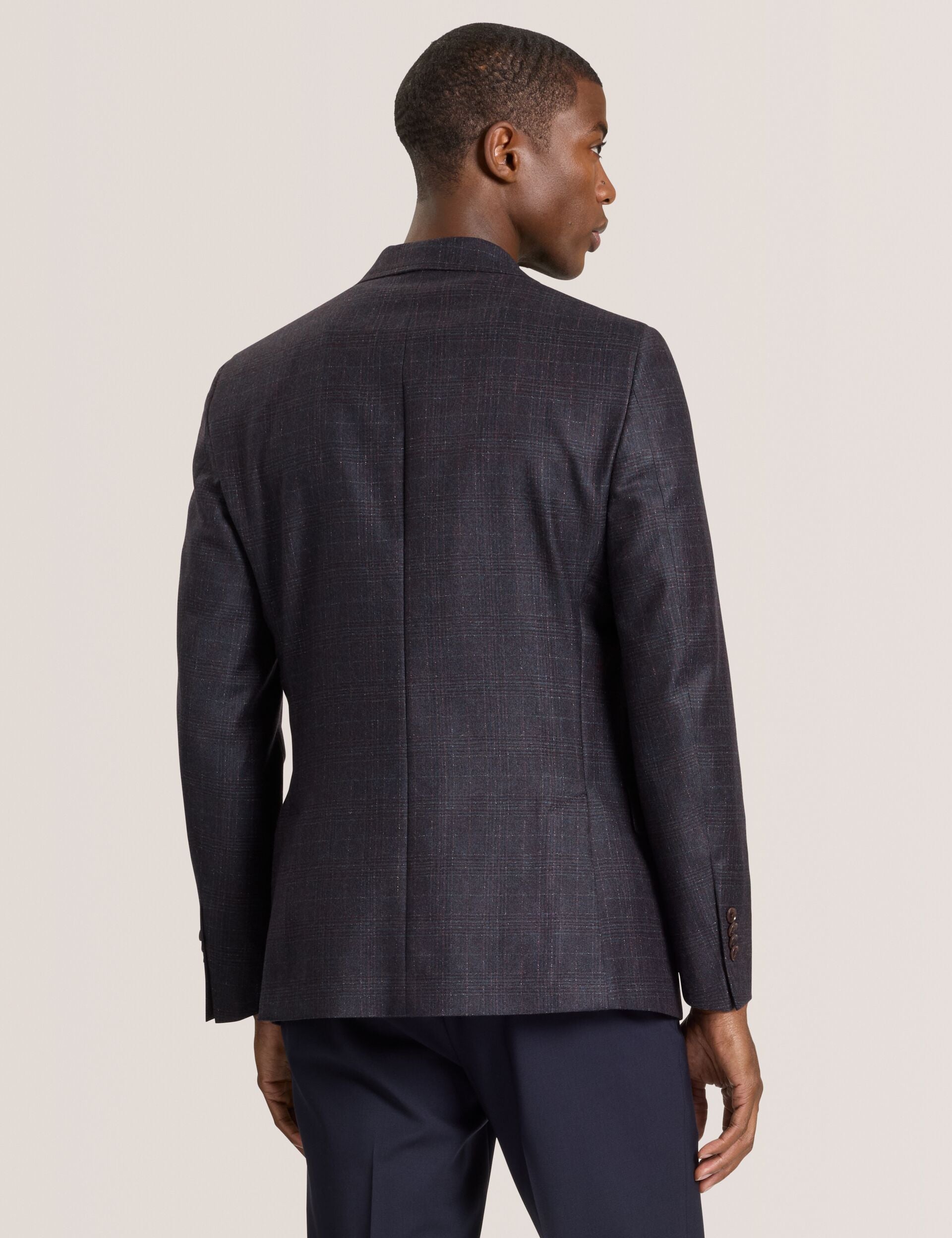 テッドベイカー　TED BAKER ジャケット　カシミヤ　グレンチェック　2 Single Breasted Two Button Notch Fully Fashioned Plaid Jacket