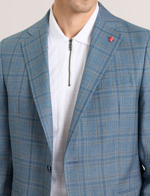 WINFRED-CHECK | TEAL BLUE