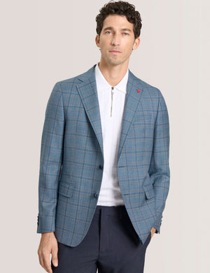 WINFRED-CHECK | TEAL BLUE