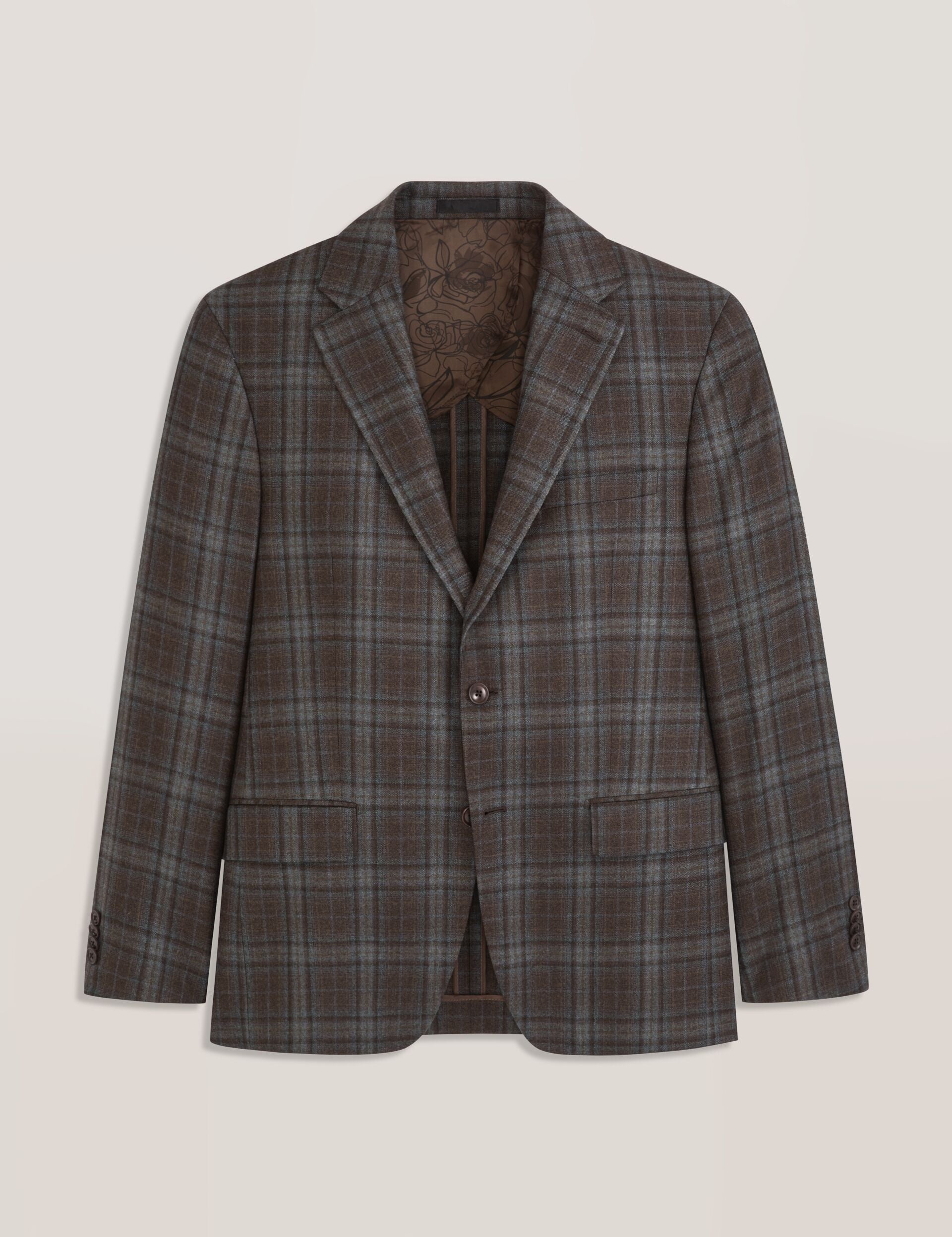 テッドベイカー　TED BAKER ジャケット　カシミヤ　グレンチェック　2 Single Breasted Two Button Notch Fully Fashioned Plaid Jacket
