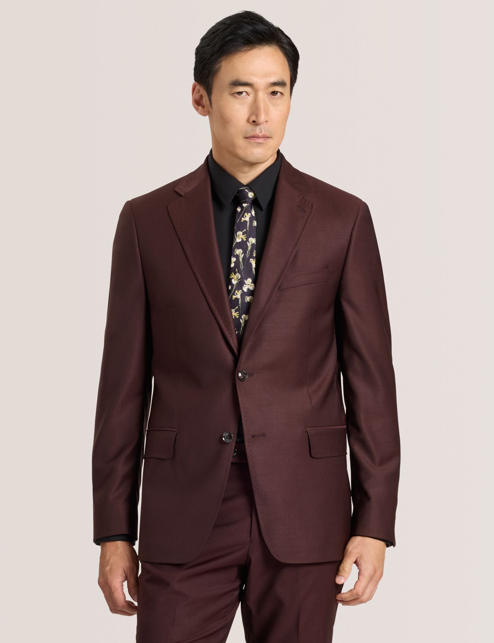 Ted Baker London Wright Twill Modern Fit Suit Jacket - Burgundy