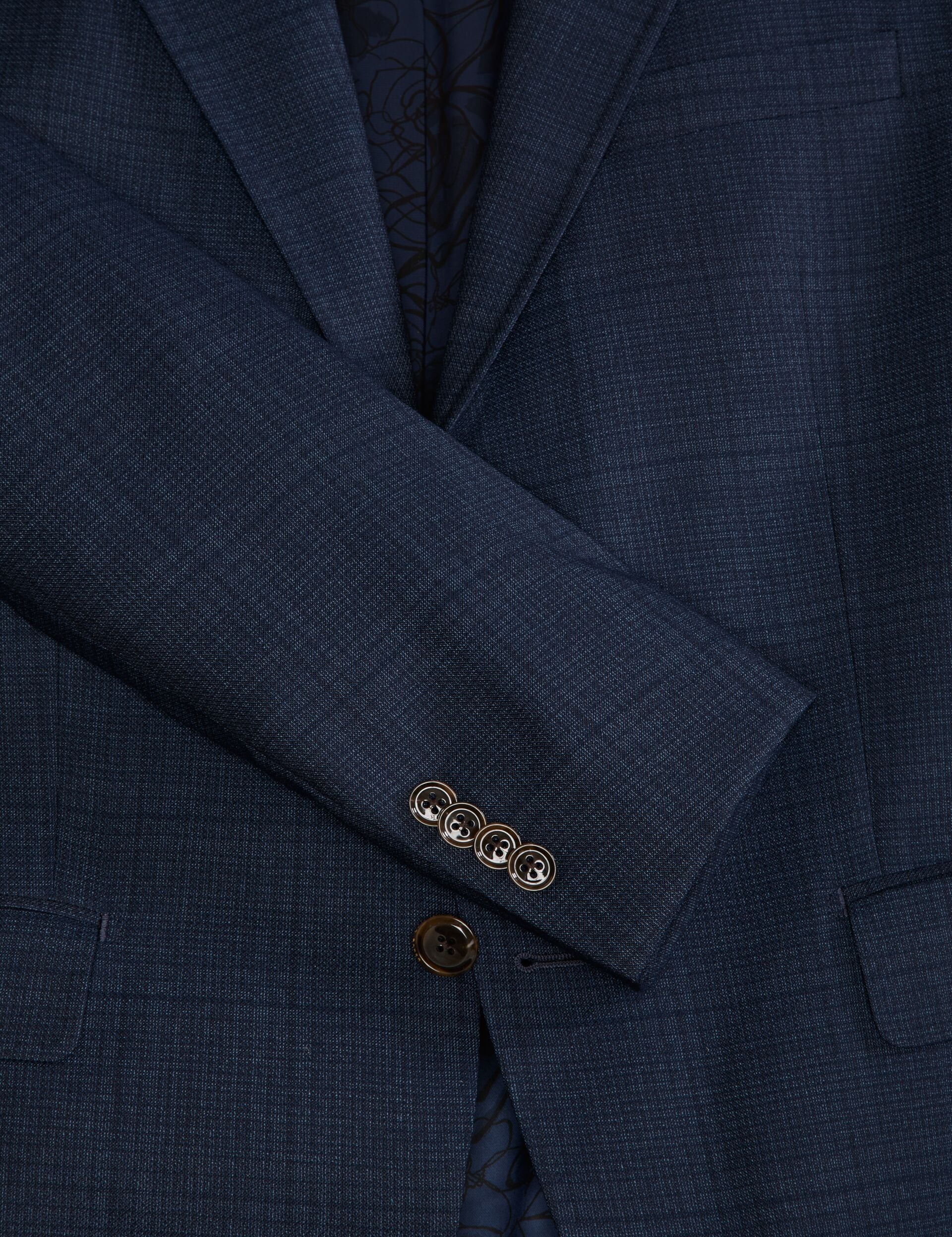 Single Breasted Two Button Notch Fully Fashioned Plaid Suit Jacket