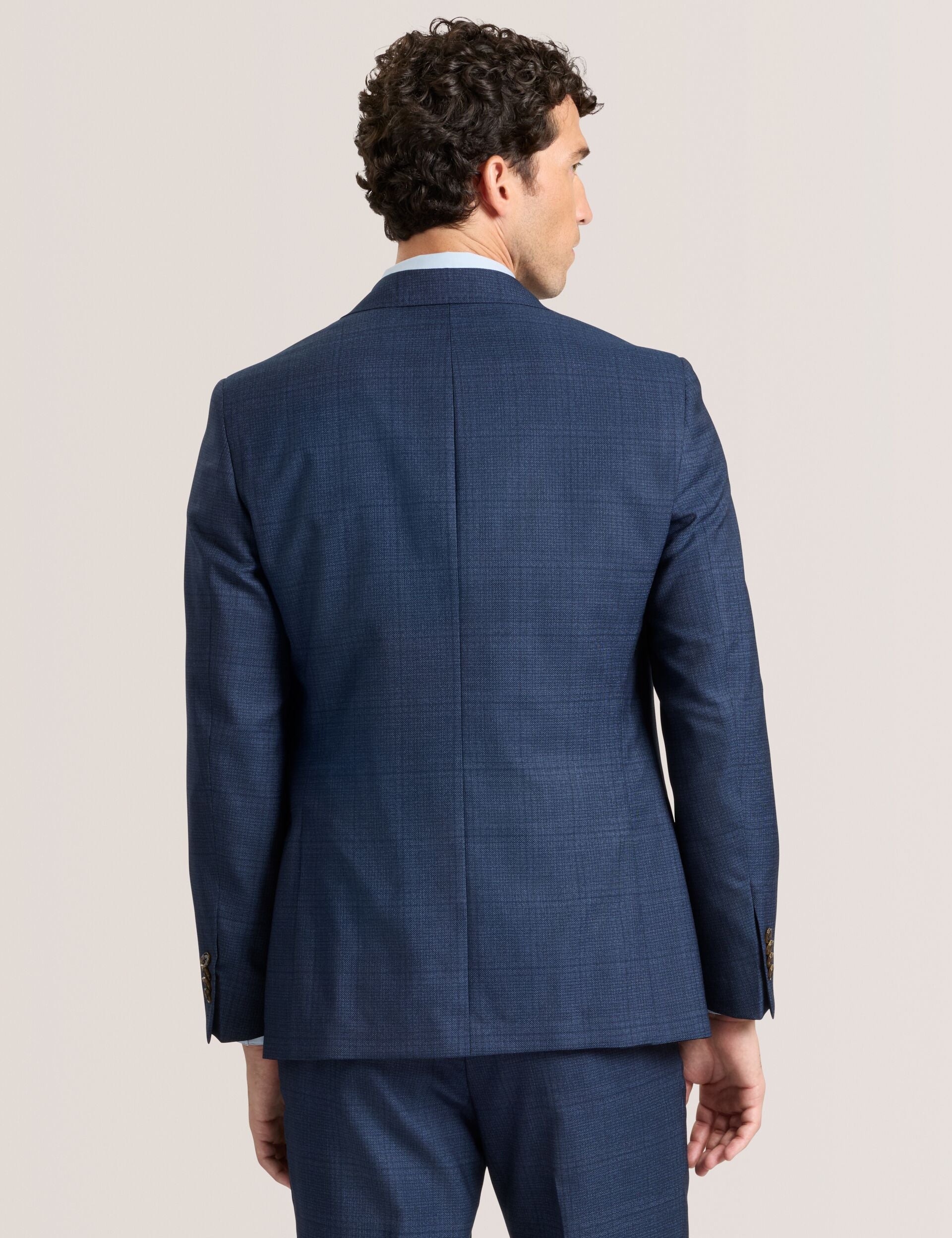 Single Breasted Two Button Notch Fully Fashioned Plaid Suit Jacket