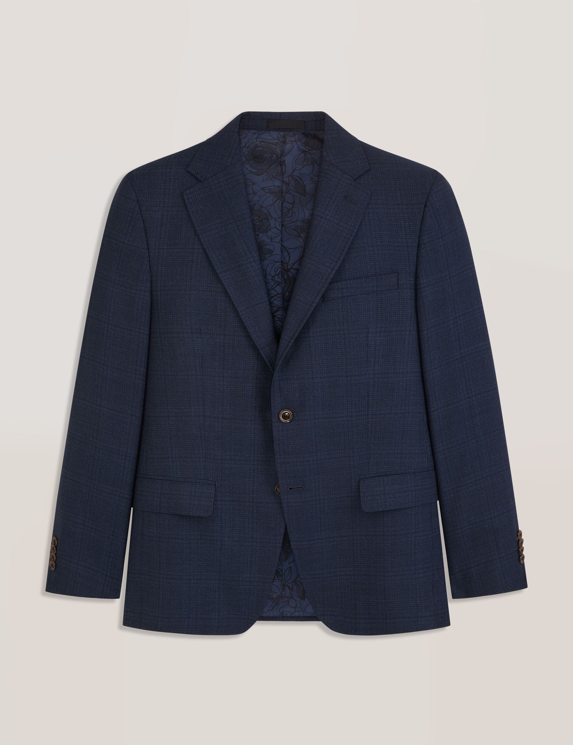 Single Breasted Two Button Notch Fully Fashioned Plaid Suit Jacket