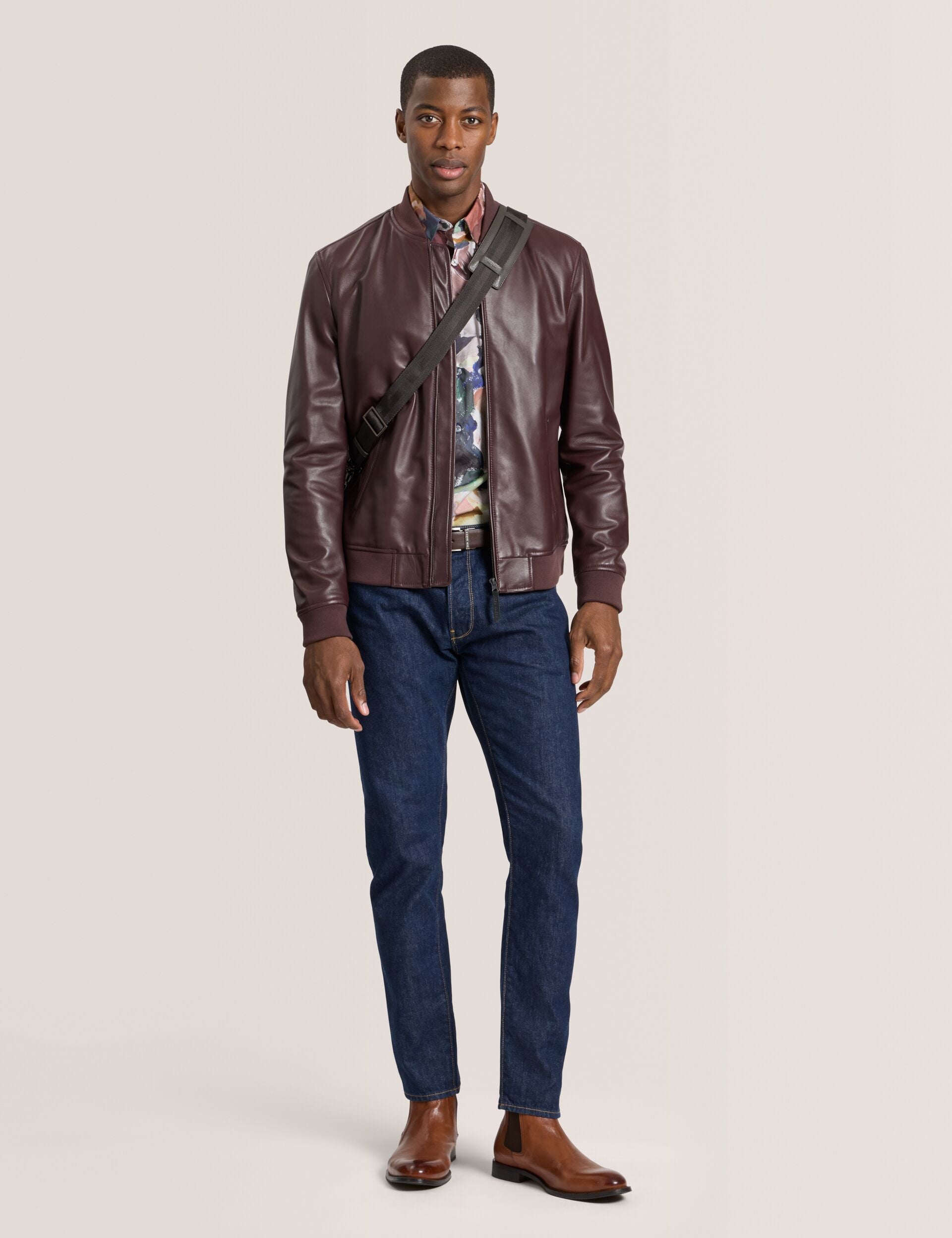 テッドベイカー　ラムレザージャケット Leather Bomber Jacket | Waggoner | Ted Baker US