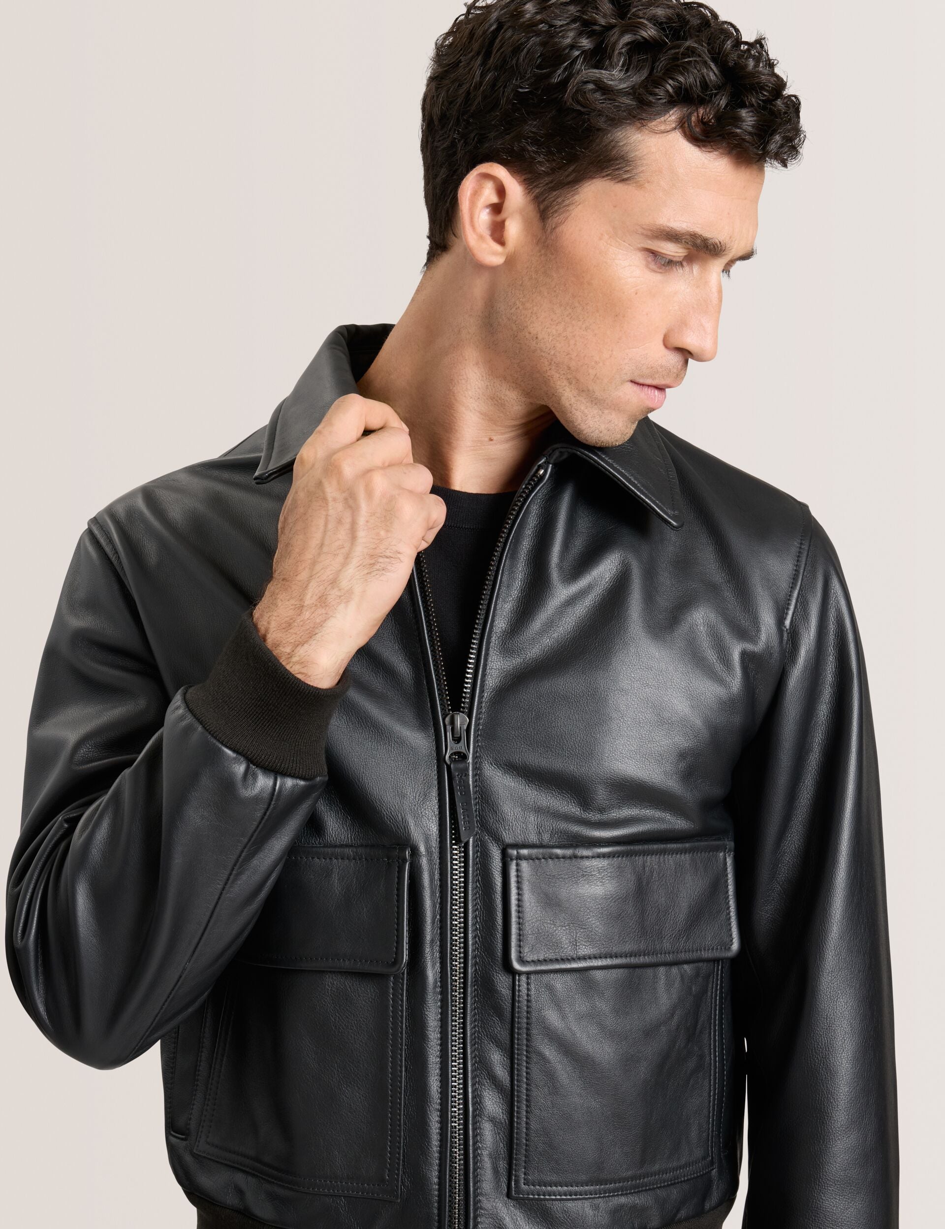 テッドベイカー　ラムレザージャケット Leather Bomber Jacket | Whistler | Ted Baker US
