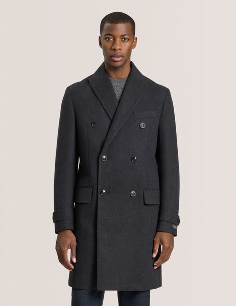 Charcoal Double Breasted Overcoat | Winthrop | Ted Baker US