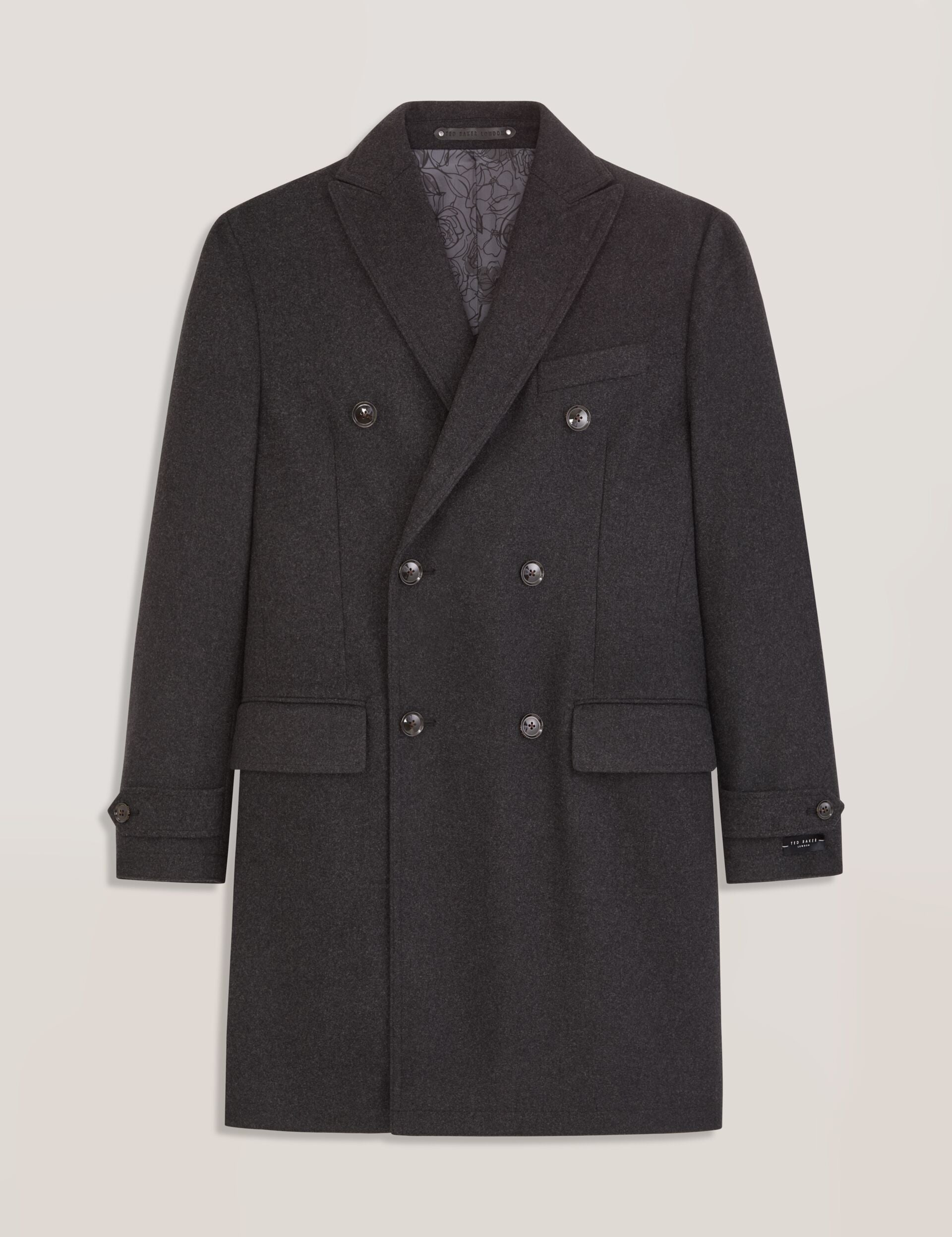 Charcoal Double Breasted Overcoat | Winthrop | Ted Baker US